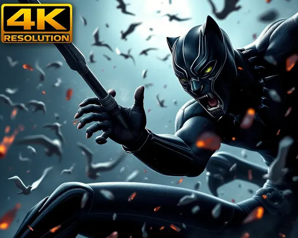 Black Panther in Battle in 4K Resolution Wallpaper