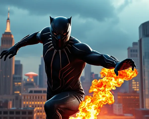 Black Panther in Mid-Action on iPhone 4K Wallpaper