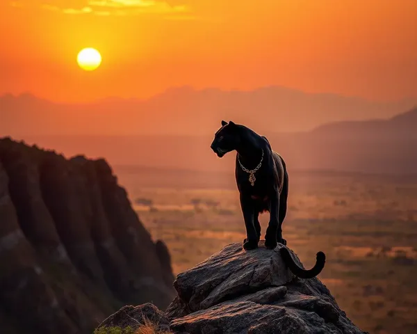 Black Panther on Rocky Outcropping in Africa
