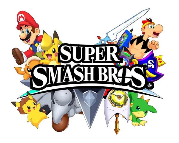 Blended Nintendo Elements in SSB Logo PNG