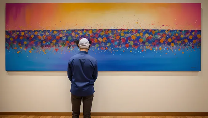 Blindfolded Artist Paints Vibrant Abstract Art Piece