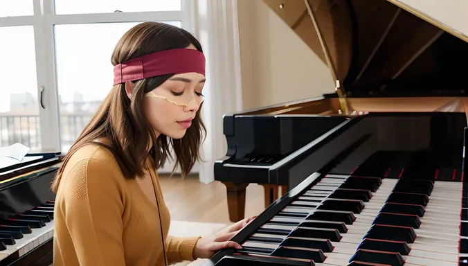 Blindfolded Musician Creates Beautiful Melody