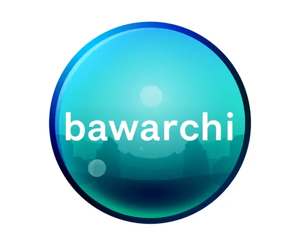 Blue to Green Gradient Bawarchi Circular Logo PNG
