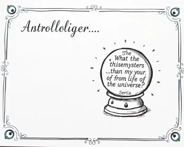 Bohemian Astrologer Visiting Card with Crystal Ball Hand-Drawn Illustration
