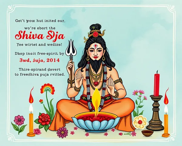 Bohemian Lord Shiva Hand-Painted Invitation Card for Free-Spirited Ritual