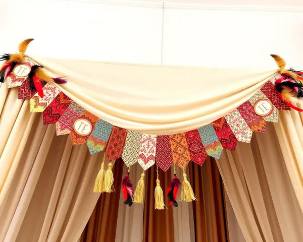 Bohemian Mandap Decoration Banner with Feathers and Tassels