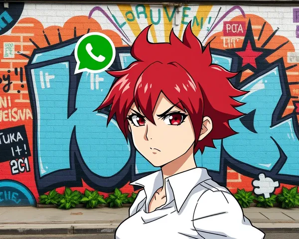 Bold Anime Girl with Red Hair and City Art