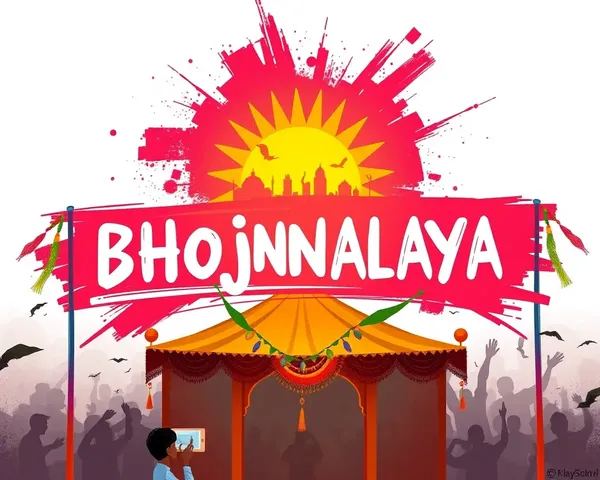 Bold Brushstrokes Bhojnalaya Banner Captures Lively Festival Energy.