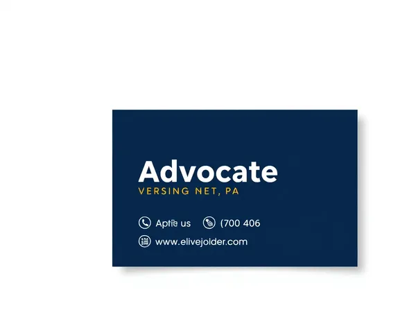 Bold Font Advocate Visiting Card Design with Blue Background