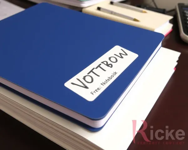 Bold Font Name Sticker on Bright Blue Notebook Cover