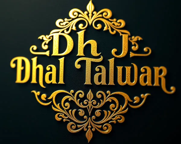 Bold Golden Dhal Talwar Logo with Intricate Design Elements