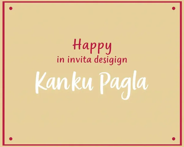 Bold Gradient Kanku Pagla Invitation Card Design