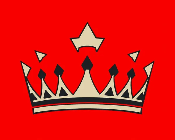 Bold Graphic Crown Design on Bright Red Background