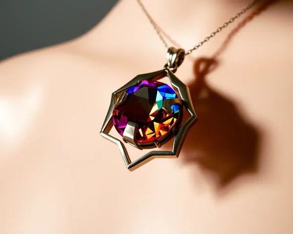 Bold Jewellery Model with Geometric Pendant in HD PNG