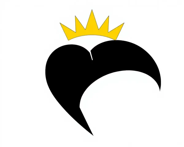 Bold Minimalist Heart-Shaped Crown in Geometric Shapes
