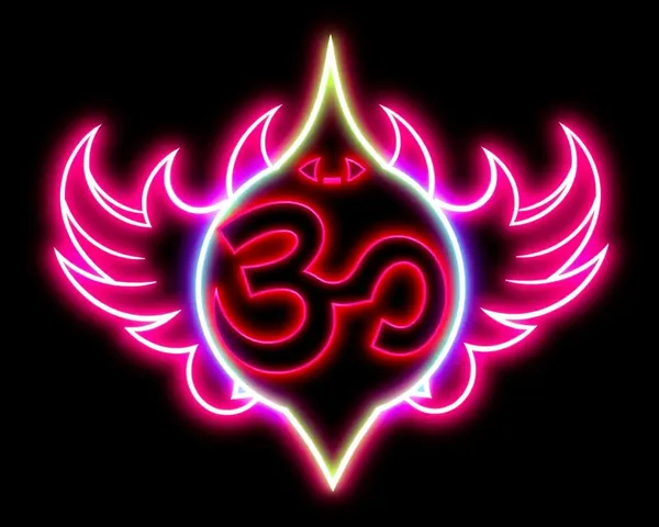 Bold Neon Om Shanti Logo with Futuristic Design