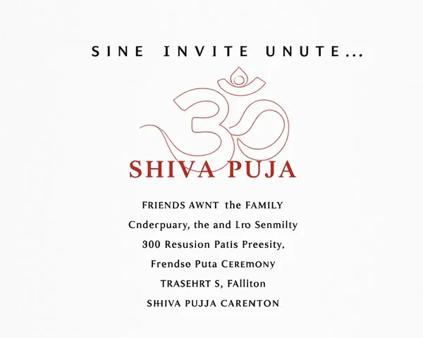 Bold Om Symbol Shiva Puja Ceremony Invitation Card