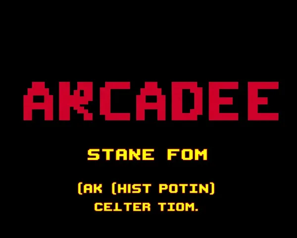 Bold Pixelated Arcade Game Title in Retro AK Font Style
