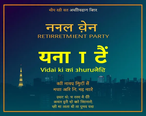 Bold Retirement Party Invitation in Marathi with Cityscape at Night