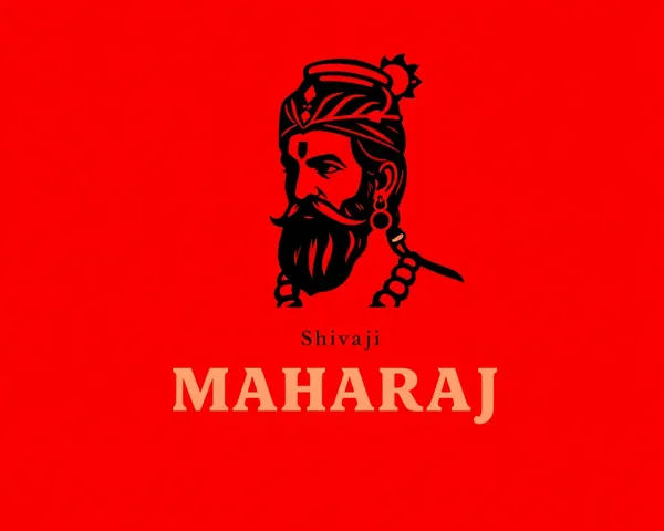 Bold Sans-Serif Shivaji Maharaj Logo on Bright Red Background