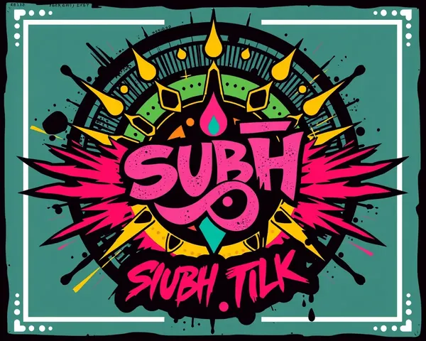 Bold Shubh Tilak Design with Graffiti Elements