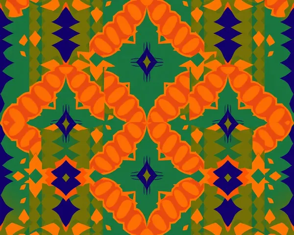 Bold Vibrant Geometric Sambalpuri Border Design PNG