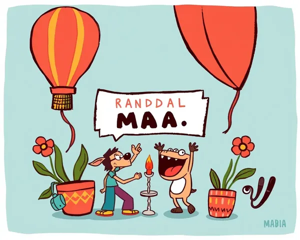 Bold and Colorful Cartoon-Style Design for Randal Maa's Invitation Card
