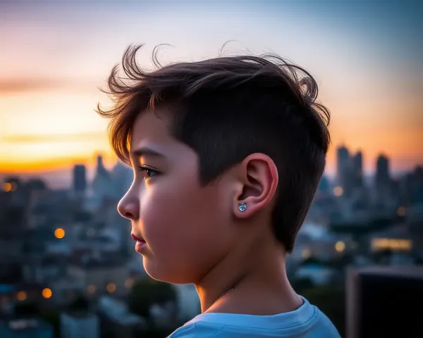 Boy Wears Ear Rings with Special Message or Symbol