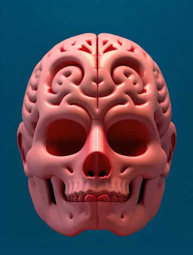 Brain Neoplasm Illustration with Cells and Blood Vessels