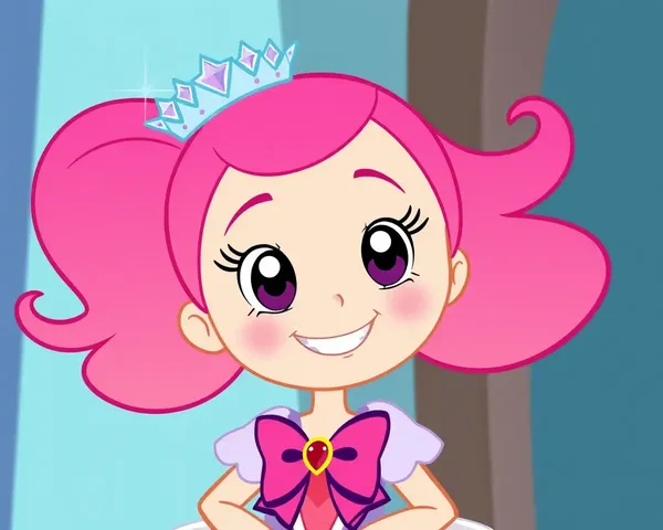 Bright Pink Tiara Cartoon Girl Images for Whatsapp Dp