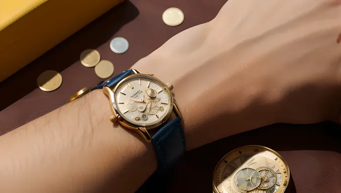 Broken XX Watch Amidst Scattered Coins and Jewelry