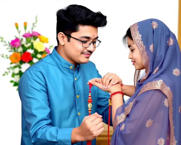 Brother Ties Rakhi on Sister's Wrist with Thoughtful Expression