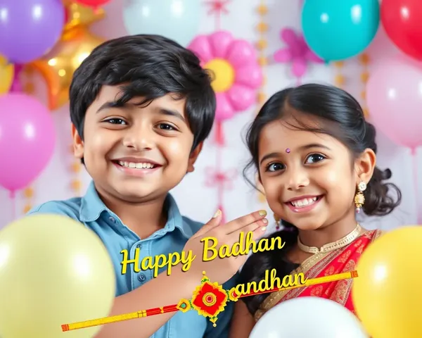 Brother and Sister Celebrate Raksha Bandhan with Joyful Balloons