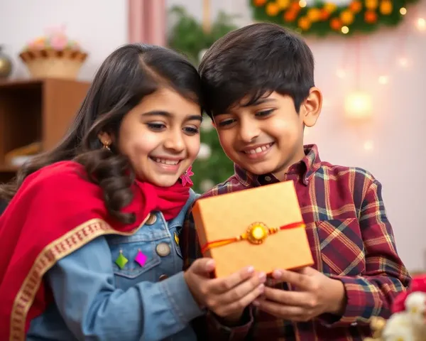 Brother and Sister Share Rakhi Box on Raksha Bandhan