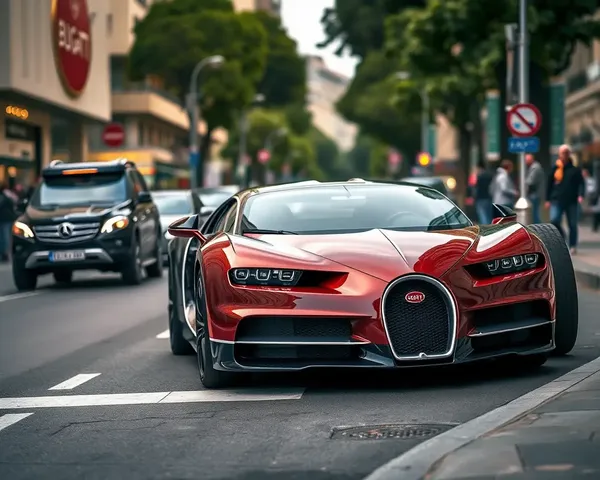 Bugatti Centodieci on Bustling City Street