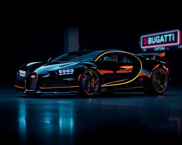 Bugatti Chiron 4K Wallpaper with City Lights Reflection