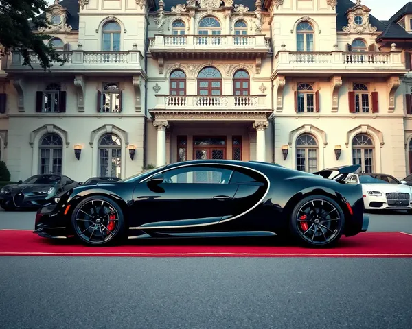 Bugatti Chiron in Front of Grand Mansion Entrance