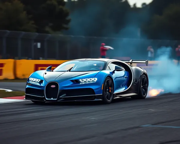 Bugatti Divo Racing Flames Smoke Track Action