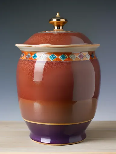 Bukhara-Style Ceramic Pot with Ornate Designs and Vibrant Glazes