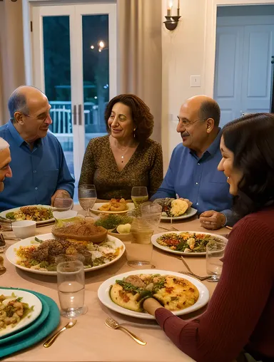 Bukharian Jewish Family Gathering for Traditional Shabbat Dinner