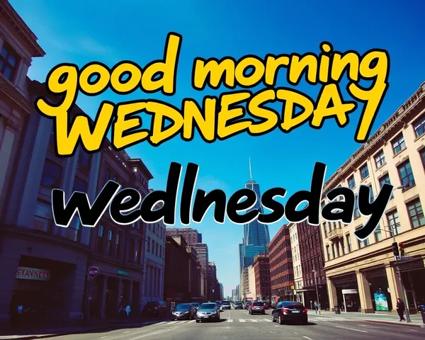 Bustling Cityscape with Good Morning Wednesday Graffiti