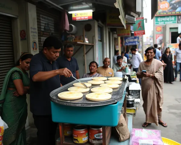 Bustling Street Food Stall Cooking Paniyaram