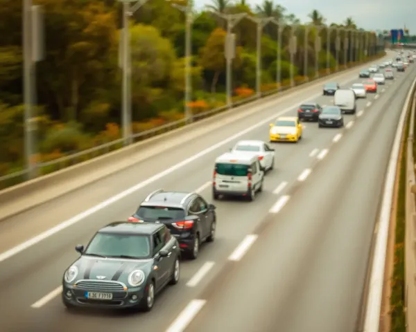 Busy Highway with Blurred Cars: Mundane Mundane Mundane PNG