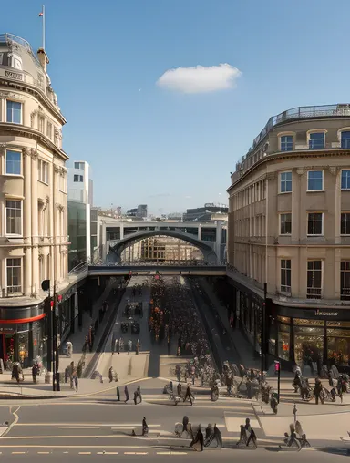 Busy Street Life at London Bridge in High-Definition