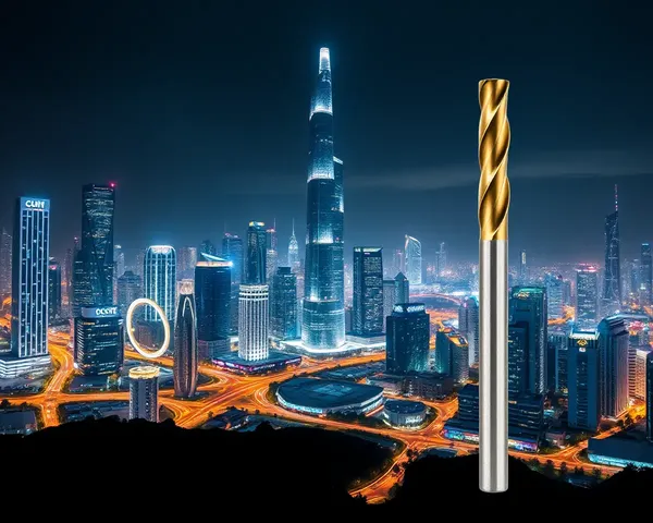 CBN Drill Bits in Futuristic Cityscape Represent Innovation