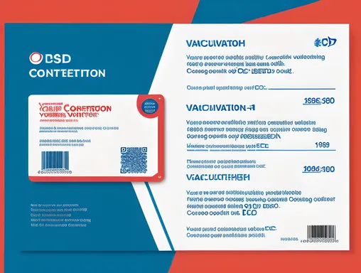 CDC Voucher Illustration with Red and Blue Background