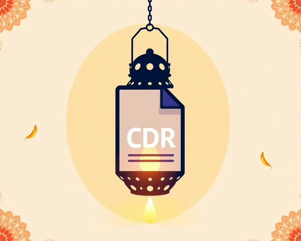 CDR File Lantern with Diwali Patterns and Glow