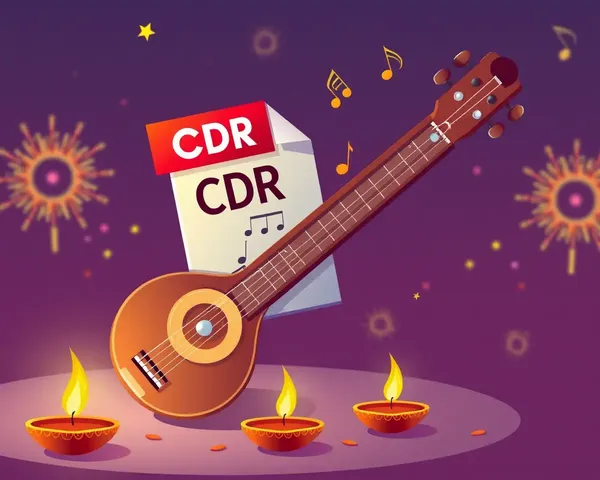 CDR File Musical Instrument with Diwali Notes
