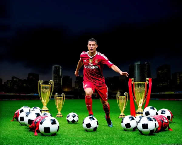 CR7 3D Wallpaper with Footballs and Cityscape