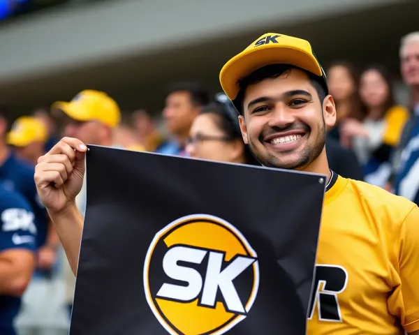 CSK Fan Holds Logo Poster with Big Smile